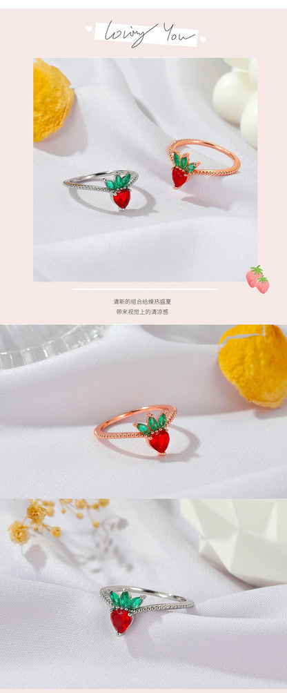 Copper Plating Fruit Artificial Gemstones Copper Rings