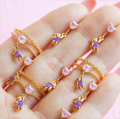 fashion geometric copper zircon rings in bulk