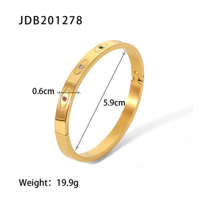 Simple Style Geometric Stainless Steel Zircon Bangle In Bulk