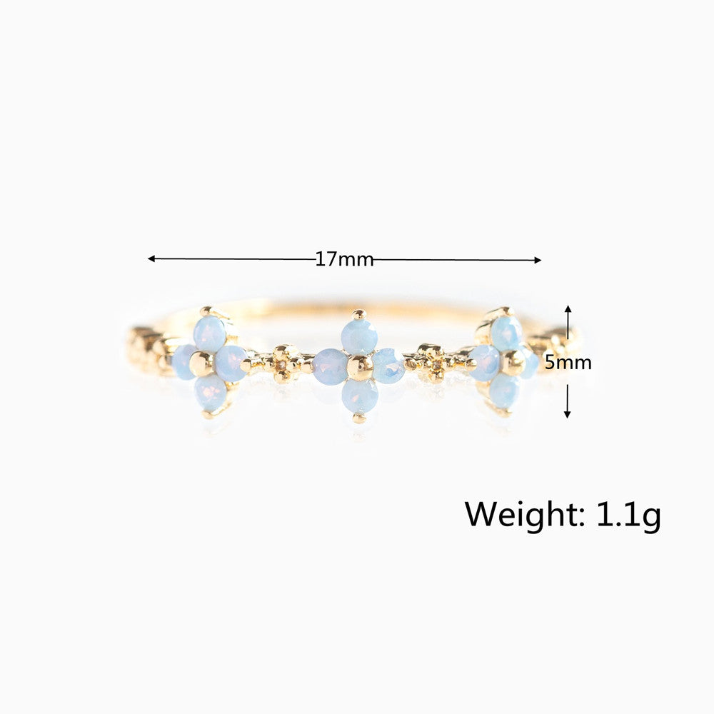 fashion geometric copper zircon rings in bulk