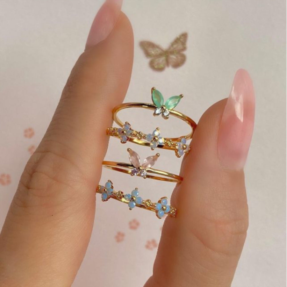 fashion geometric copper zircon rings in bulk