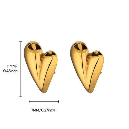 1 Pair IG Style Heart Shape Butterfly Bow Knot Plating 304 Stainless Steel 18K Gold Plated Ear Studs