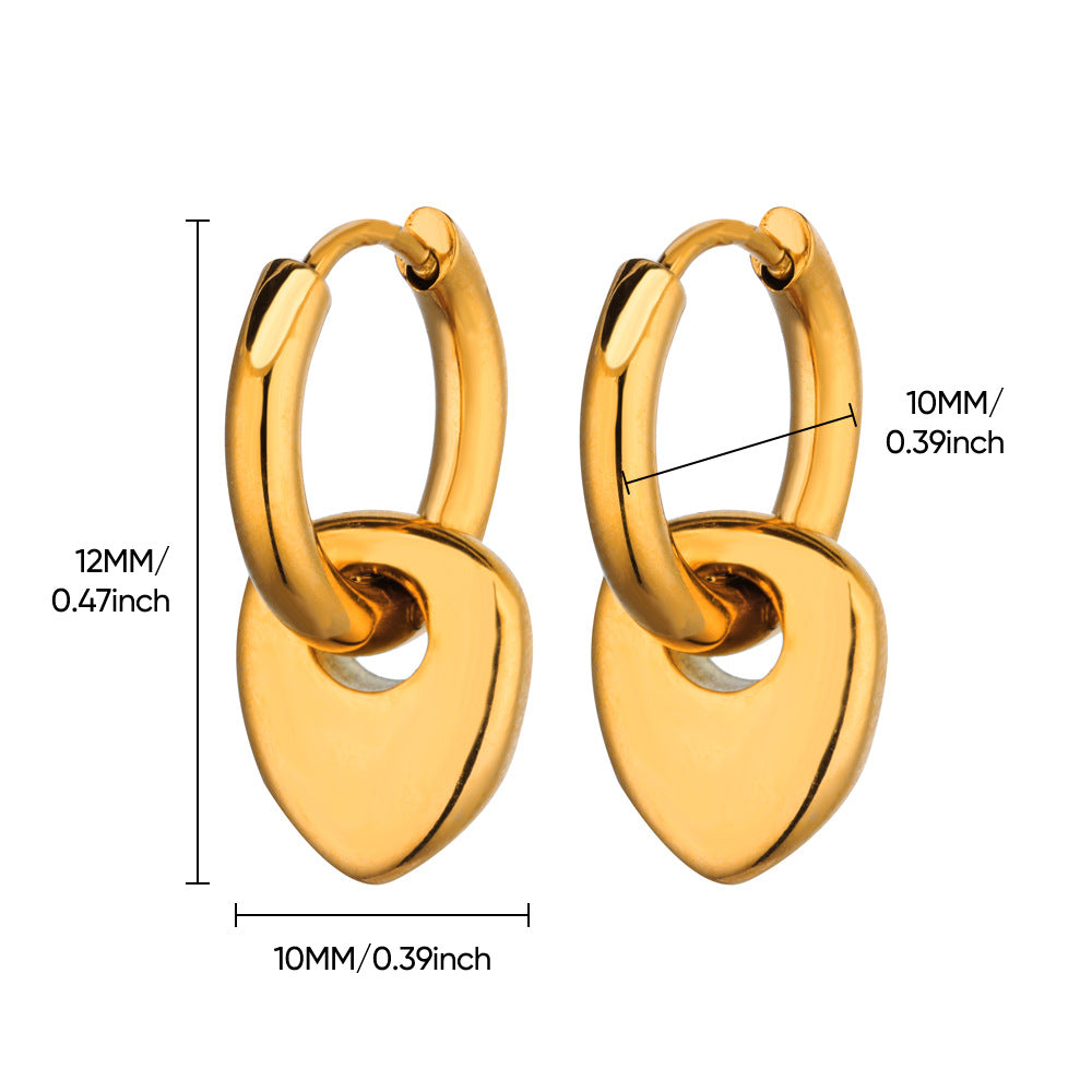 1 Pair IG Style Heart Shape Butterfly Bow Knot Plating 304 Stainless Steel 18K Gold Plated Ear Studs