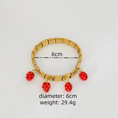 Cute Cherry Strawberry 304 Stainless Steel Alloy Bracelets In Bulk