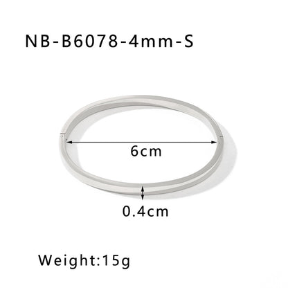 IG Style Simple Style Solid Color 304 Stainless Steel Bangle In Bulk