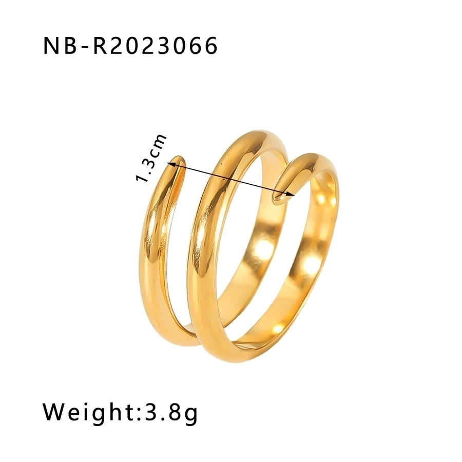 Stainless Steel 18K Gold Plated IG Style Basic Simple Style Plating Tree Symbol Lingge Open Rings