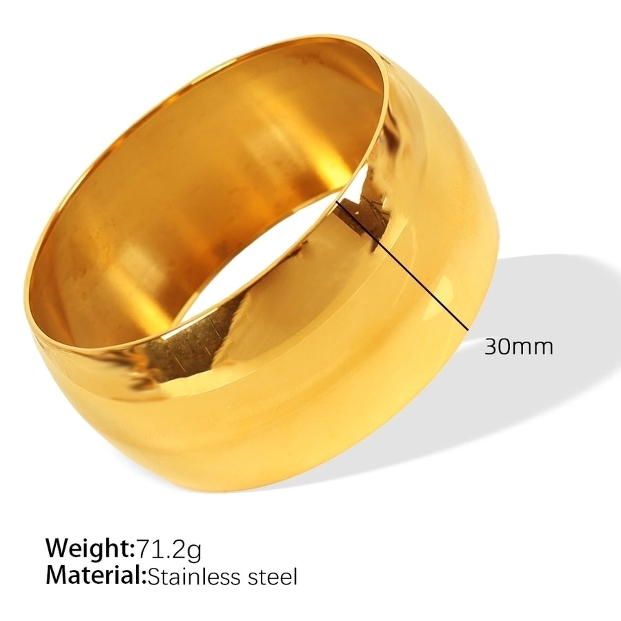 Exaggerated Simple Style Circle Round 304 Stainless Steel 18K Gold Plated Bangle In Bulk