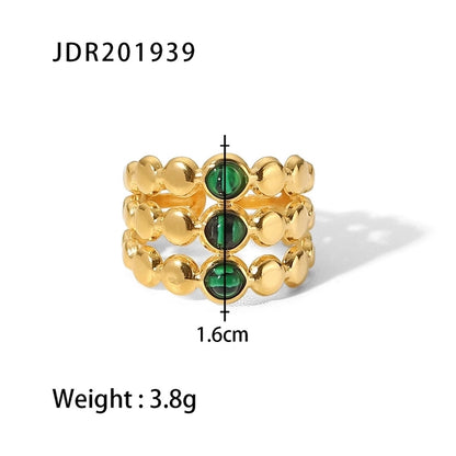 Jewelry Vintage Style French Style Geometric 304 Stainless Steel Zircon Plating Rings