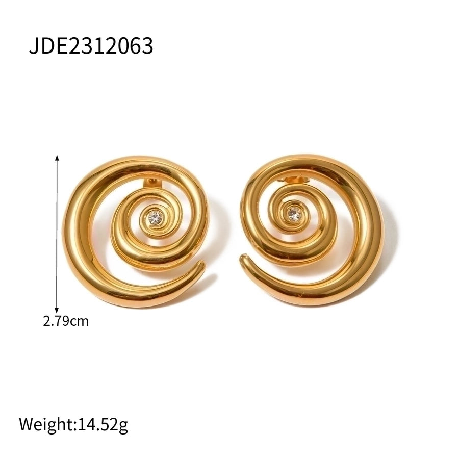 1 Pair Vacation Solid Color Plating 304 Stainless Steel 18K Gold Plated Earrings