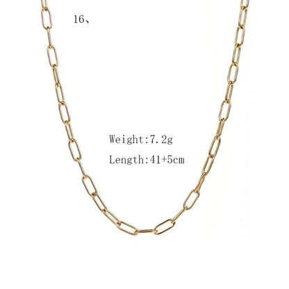 Jewelry Casual Simple Style Solid Color 304 Stainless Steel 18K Gold Plated Stainless Steel Necklaces