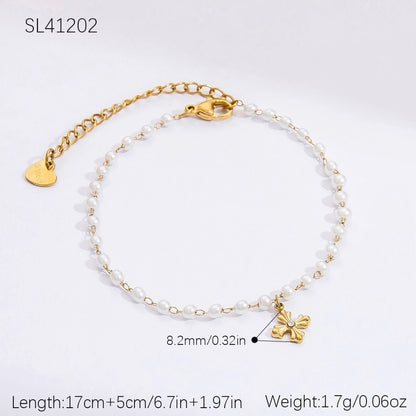 Modern Style Classic Style Cross Moon Heart Shape 304 Stainless Steel Bracelets In Bulk