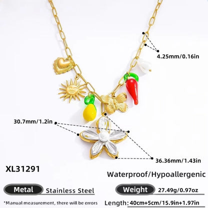 Jewelry Modern Style Classic Style Star Heart Shape 304 Stainless Steel Plating Pendant Necklace