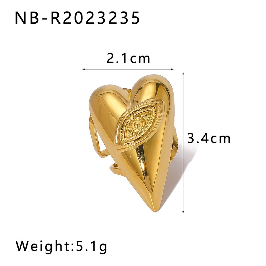 Jewelry Vintage Style Classic Style Geometric Heart Shape 304 Stainless Steel Plating Open Rings