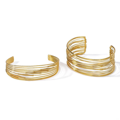 Vintage Style Simple Style Classic Style Geometric 304 Stainless Steel 18K Gold Plated Bangle In Bulk