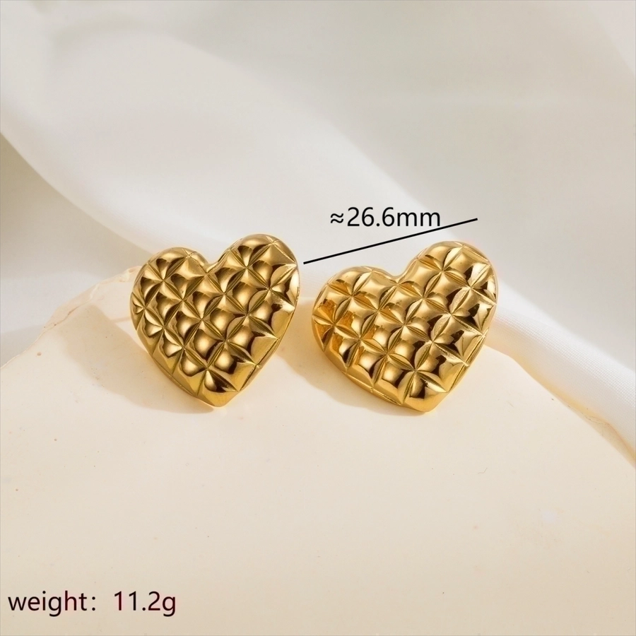 1 Pair Simple Style Classic Style Argyle 304 Stainless Steel 14K Gold Plated Stainless Steel Earrings