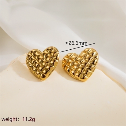 1 Pair Simple Style Classic Style Argyle 304 Stainless Steel 14K Gold Plated Stainless Steel Earrings