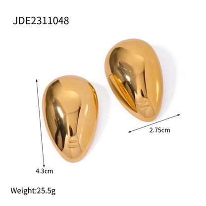 1 Pair IG Style Geometric 304 Stainless Steel 18K Gold Plated Ear Studs