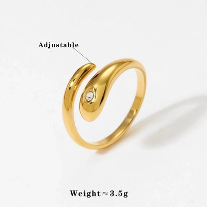 Jewelry Casual Modern Style Heart Shape Bow Knot 316 Stainless Steel  Shell Diamond 16K Gold Plated White Gold Plated Gold Plated Inlay Stainless Steel Rings