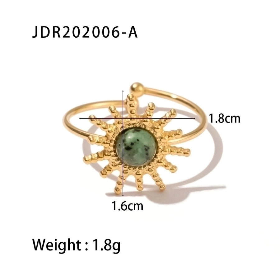 Jewelry Fashion Geometric 304 Stainless Steel Artificial Gemstones Irregular Rings