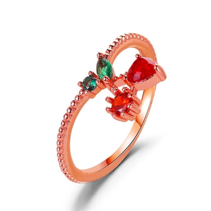 Copper Plating Fruit Artificial Gemstones Copper Rings