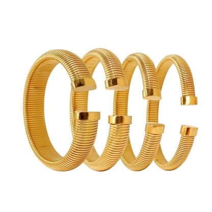 Simple Style Classic Style Solid Color 304 Stainless Steel 18K Gold Plated Bangle In Bulk