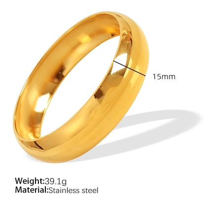 Exaggerated Simple Style Circle Round 304 Stainless Steel 18K Gold Plated Bangle In Bulk