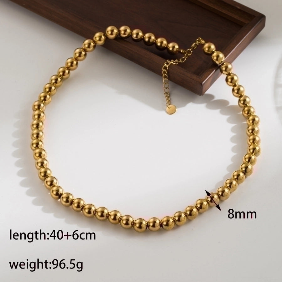 Jewelry IG Style Simple Style Solid Color 304 Stainless Steel 18K Gold Plated Plating Stainless Steel Necklaces