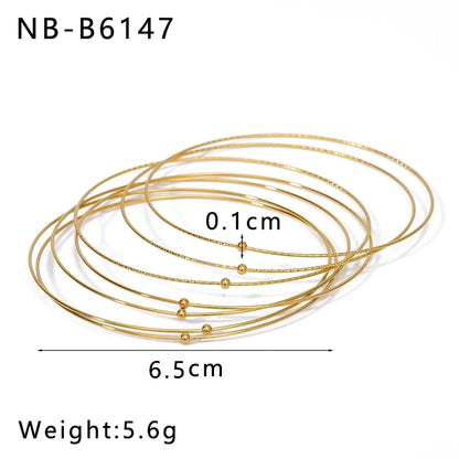 Vintage Style Simple Style Classic Style Geometric 304 Stainless Steel 18K Gold Plated Bangle In Bulk