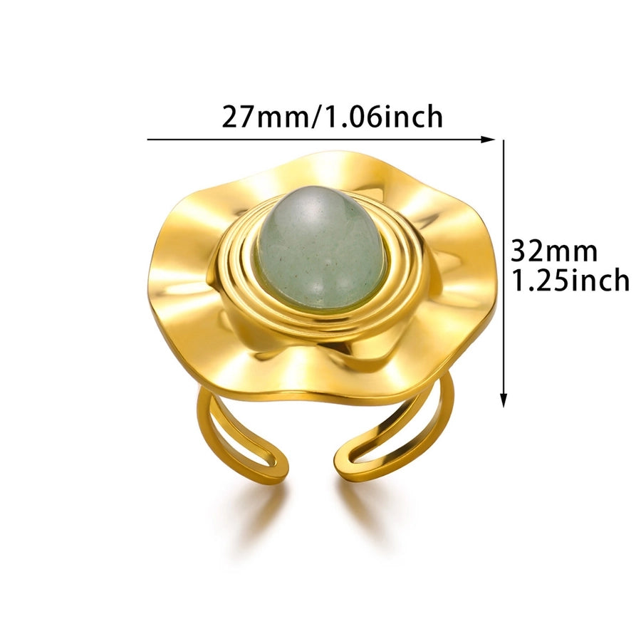 Jewelry Elegant French Style Sweet Heart Shape 304 Stainless Steel Synthetic Gemstones Open Rings