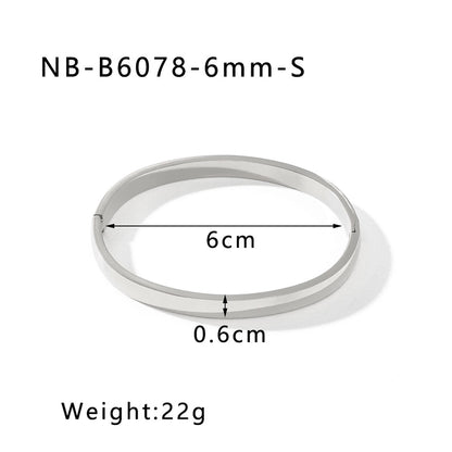 IG Style Simple Style Solid Color 304 Stainless Steel Bangle In Bulk