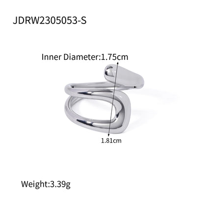 Jewelry IG Style Simple Style Irregular Solid Color 304 Stainless Steel Plating Open Rings