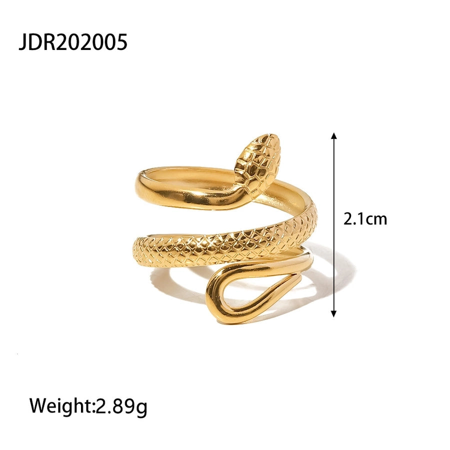 Jewelry Vintage Style Classic Style Geometric Snake 304 Stainless Steel Turquoise Plating Open Rings Rings