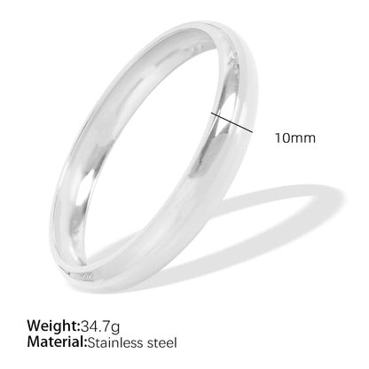 Exaggerated Simple Style Circle Round 304 Stainless Steel 18K Gold Plated Bangle In Bulk