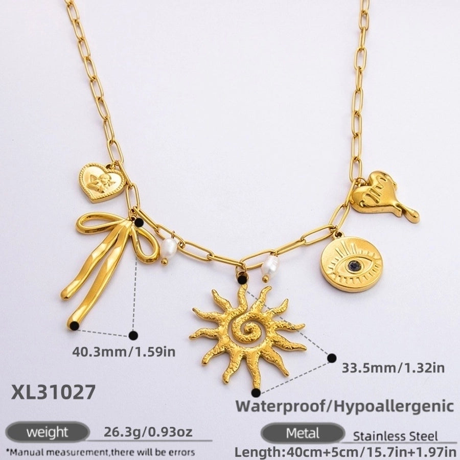 Jewelry Modern Style Classic Style Star Heart Shape 304 Stainless Steel Plating Pendant Necklace