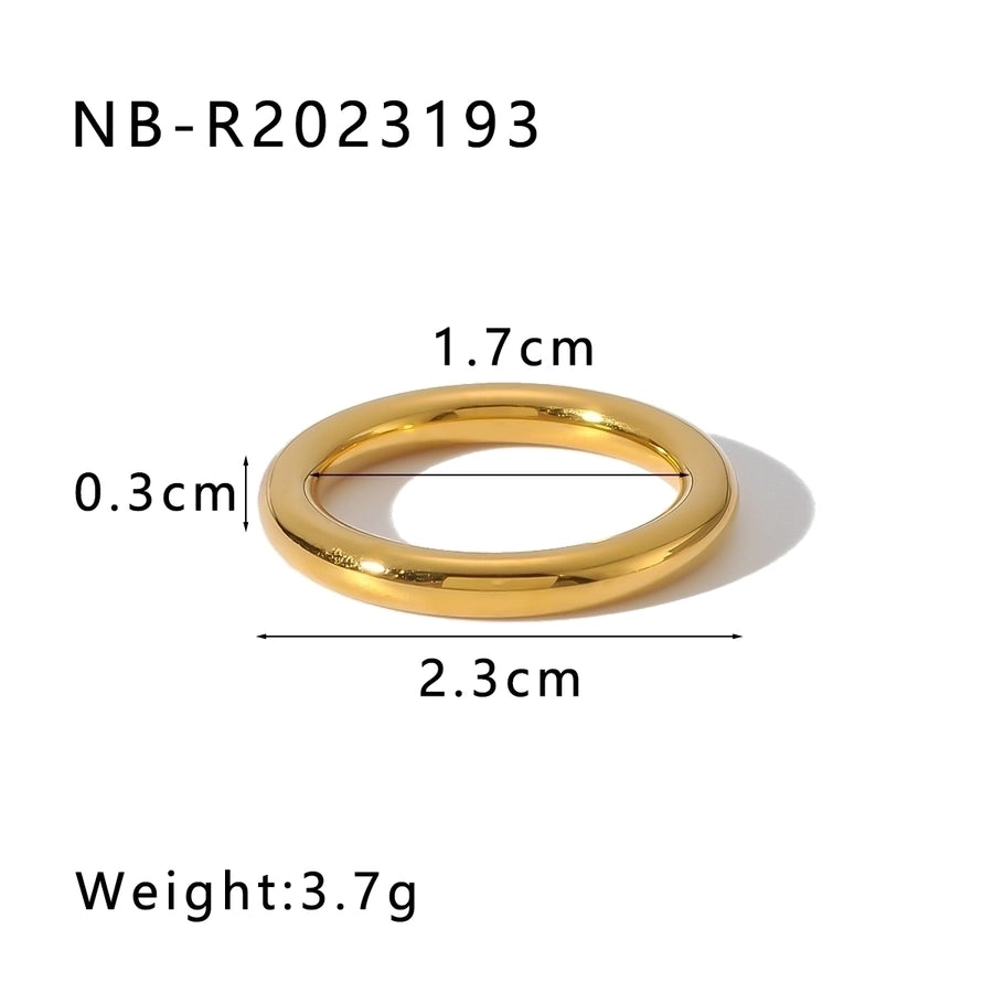 Jewelry IG Style Modern Style Classic Style Geometric 304 Stainless Steel Zircon 18K Gold Plated Inlay Rings