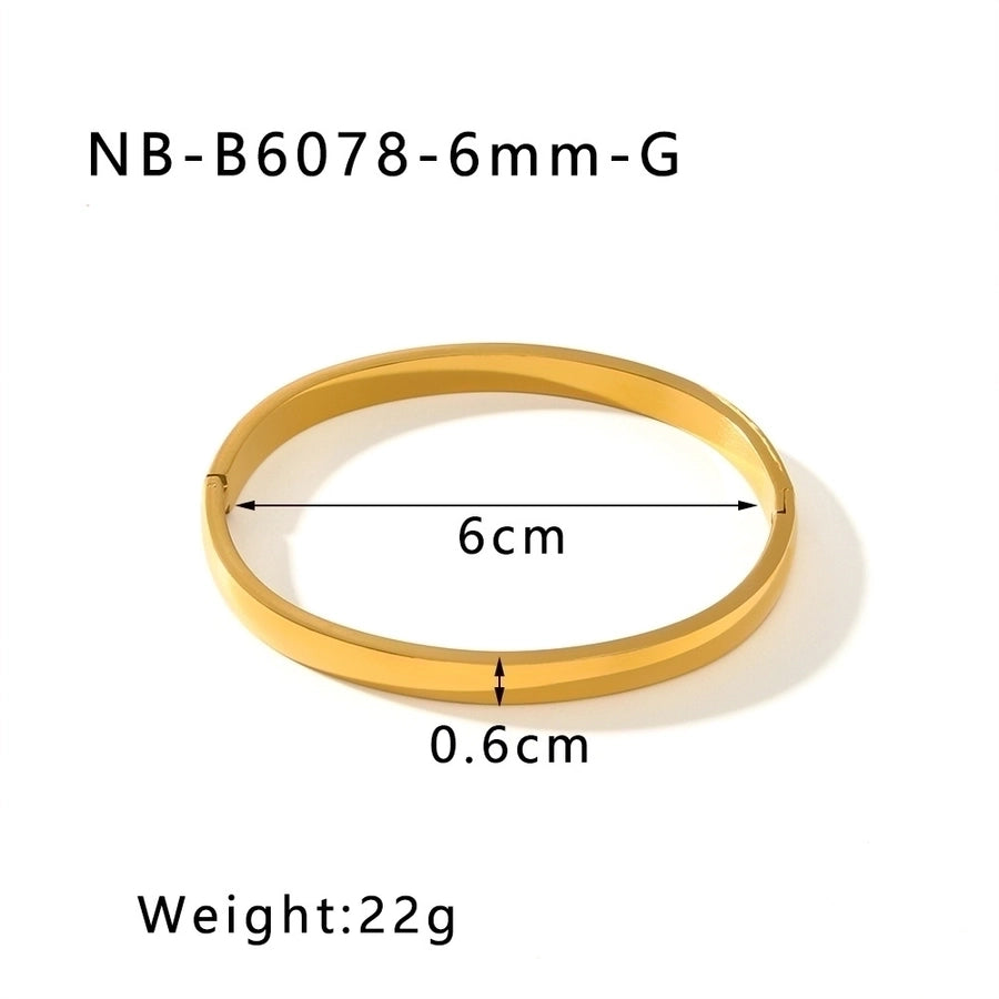 IG Style Simple Style Solid Color 304 Stainless Steel Bangle In Bulk