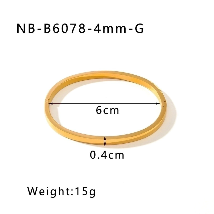 IG Style Simple Style Solid Color 304 Stainless Steel Bangle In Bulk