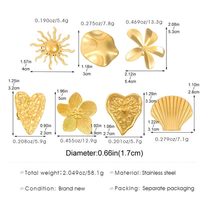 Jewelry Modern Style Classic Style Flower 304 Stainless Steel Plating Open Rings