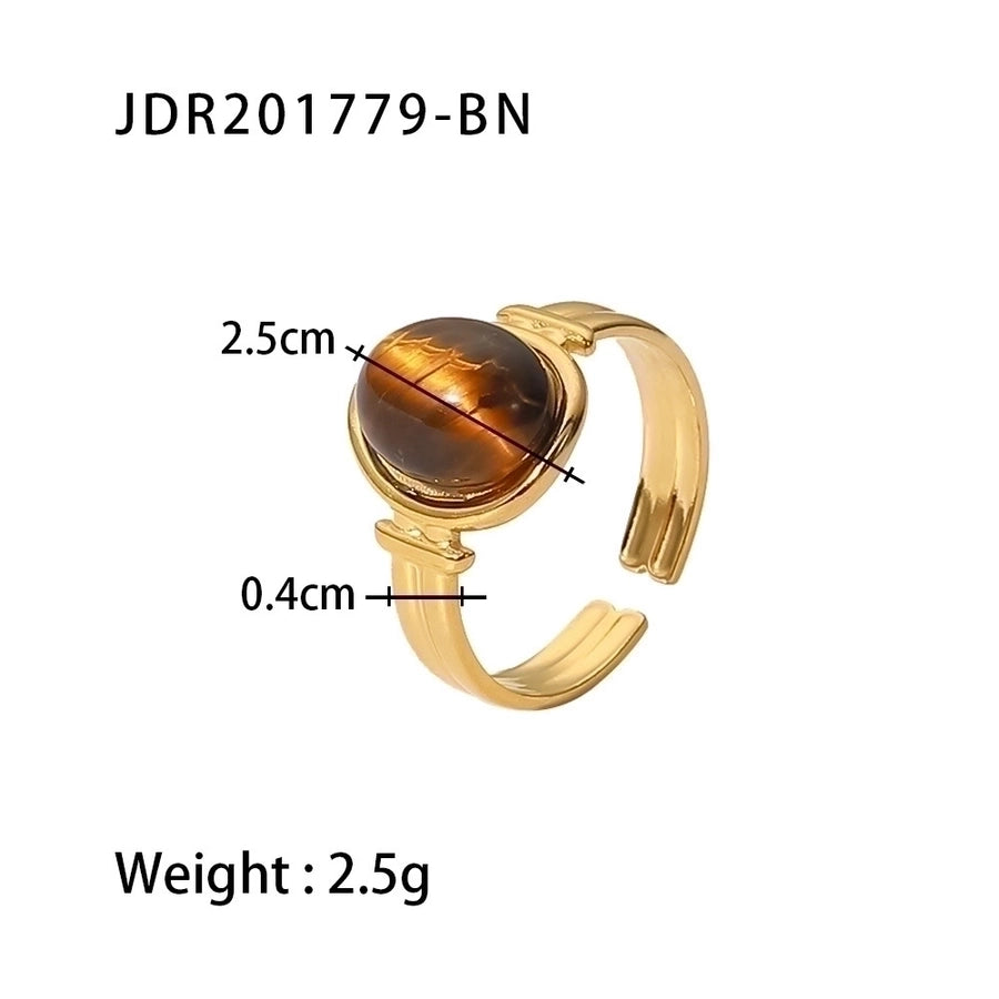 Jewelry Fashion Geometric 304 Stainless Steel Artificial Gemstones Irregular Rings