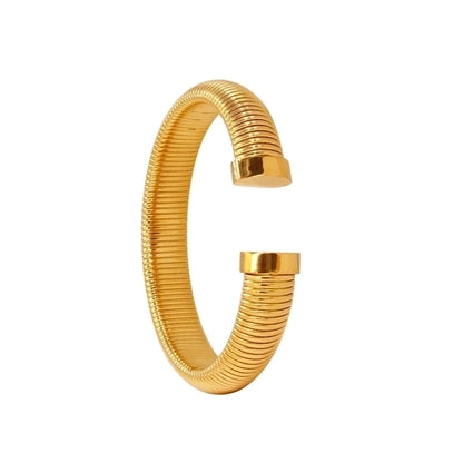 Simple Style Classic Style Solid Color 304 Stainless Steel 18K Gold Plated Bangle In Bulk