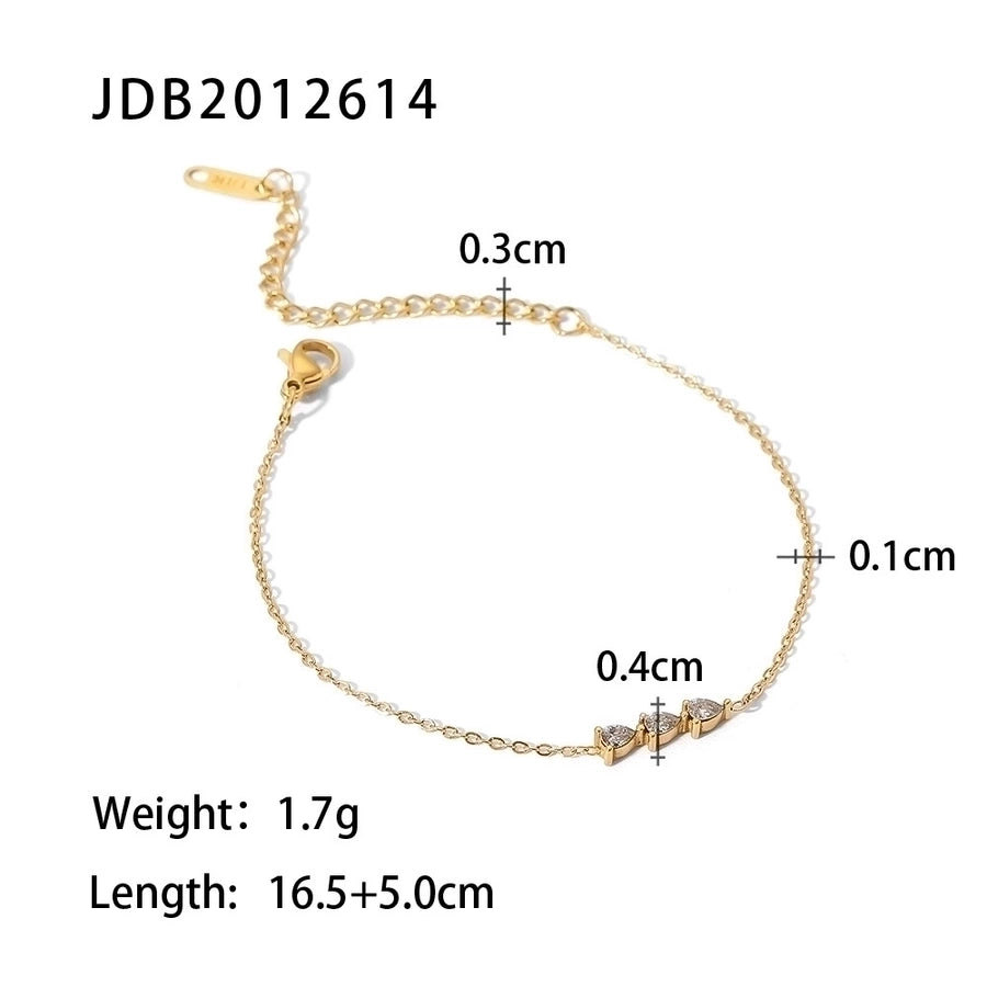 Fashion Geometric Stainless Steel Zircon Bracelets In Bulk