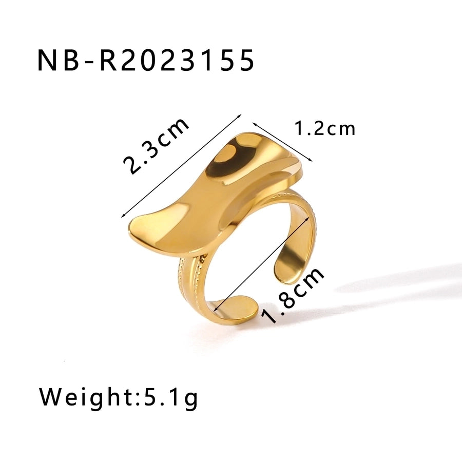 Jewelry Vintage Style Classic Style Geometric 304 Stainless Steel 18K Gold Plated Open Rings