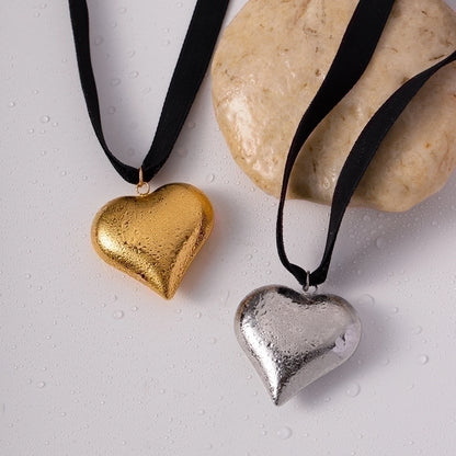 Jewelry Classic Style Heart Shape Stainless Steel Cloth 18K Gold Plated Plating Pendant Necklace