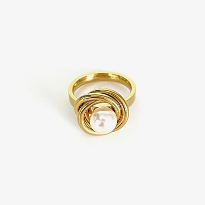 Jewelry Simple Style Commute Geometric 316L Stainless Steel  18K Gold Plated Rings