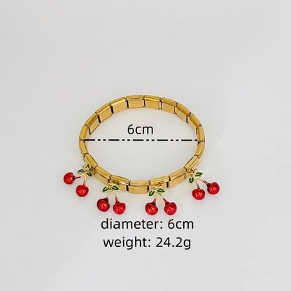 Cute Cherry Strawberry 304 Stainless Steel Alloy Bracelets In Bulk