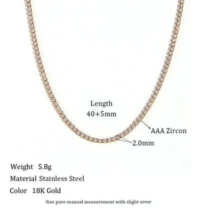 Jewelry Simple Style Geometric 304 Stainless Steel Zircon 18K Gold Plated Plating Necklace