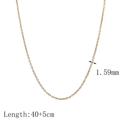 Jewelry Casual Simple Style Solid Color 304 Stainless Steel 18K Gold Plated Stainless Steel Necklaces