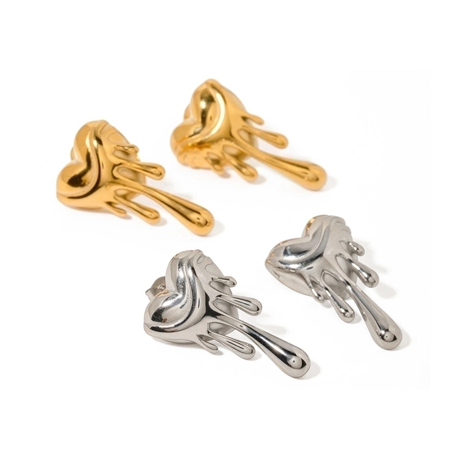 1 Pair IG Style Vintage Style Heart Shape Plating 316 Stainless Steel  Ear Studs