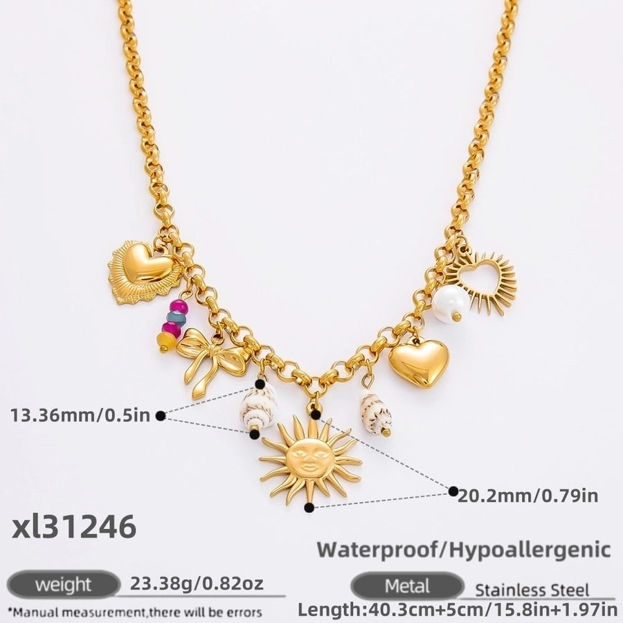 Jewelry Modern Style Classic Style Star Heart Shape 304 Stainless Steel Plating Pendant Necklace