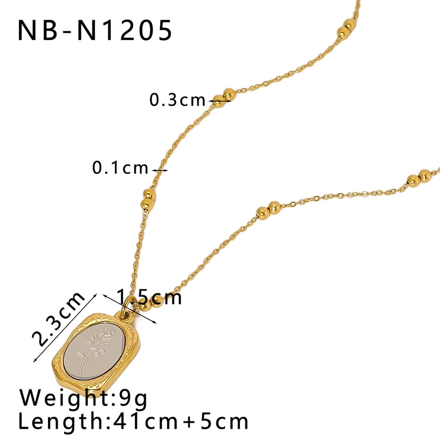 Jewelry Retro IG Style Geometric Heart Shape 304 Stainless Steel 18K Gold Plated Pendant Necklace